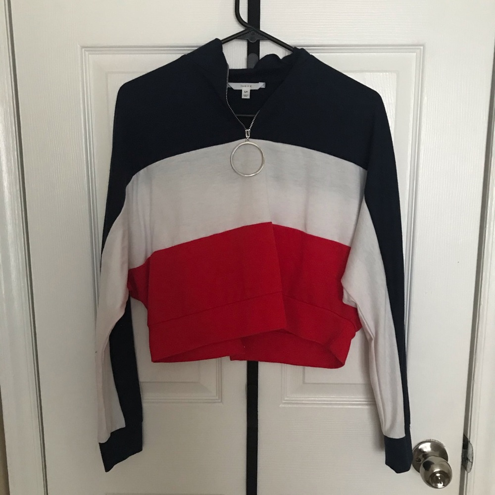 Red/White/Blue Crop Top Pullover.